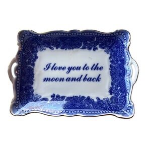 L Godinger & Co Porcelain Romantic Trinkit Dish I Love You to the Moon and Back
